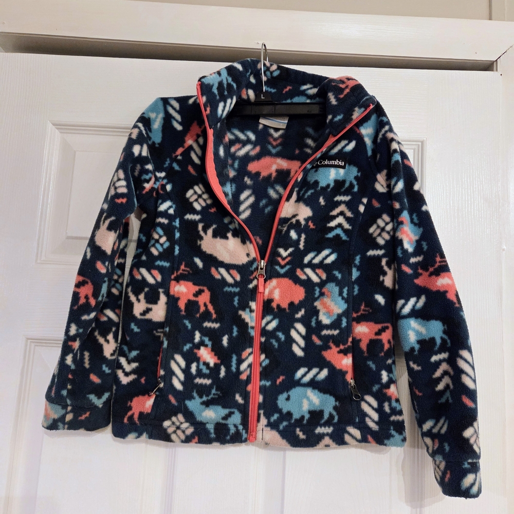 Columbia Kids Fleece Jacket - Navy, Coral, Light Blue